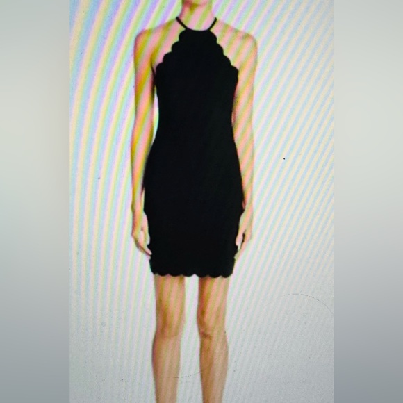 Likely Black Scalloped cocktail Mini Dress XS - Picture 3 of 5